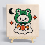 Frog ghost with candy punch needle kit for beginners