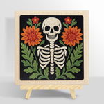 Front‑facing floral skeleton punch needle kit for beginners