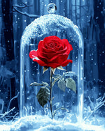 Frozen red rose cross stitch kit for beginners