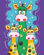 Funny giraffe family cross stitch kit for beginners