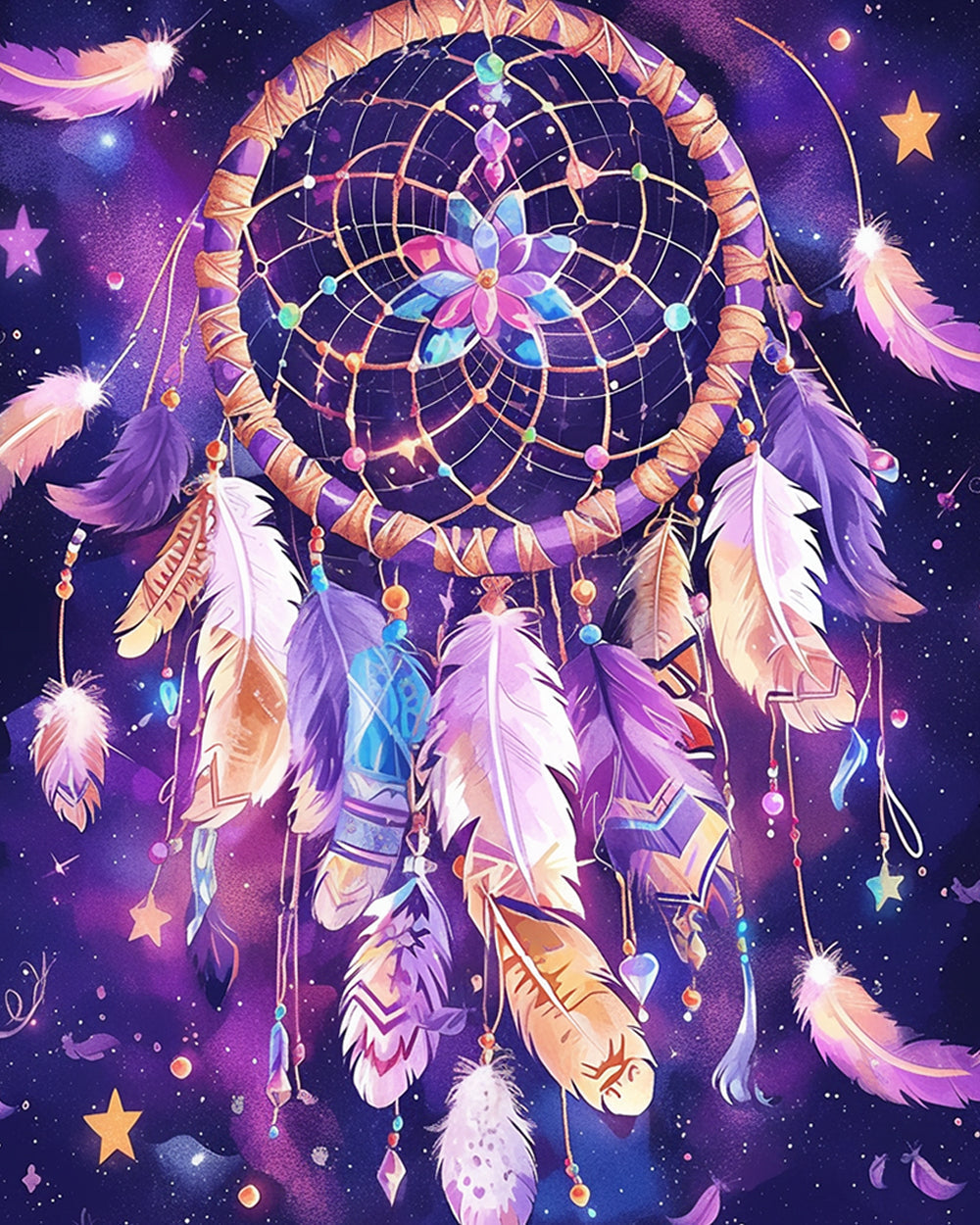 Galaxy dreamcatcher cross stitch kit for beginners