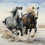 Galloping horses on beach cross stitch kit for beginners
