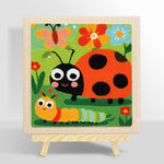 Garden friends ladybug and caterpillar punch needle kit for beginners