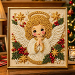 Gentle christmas angel pearl diamond painting kit for beginners