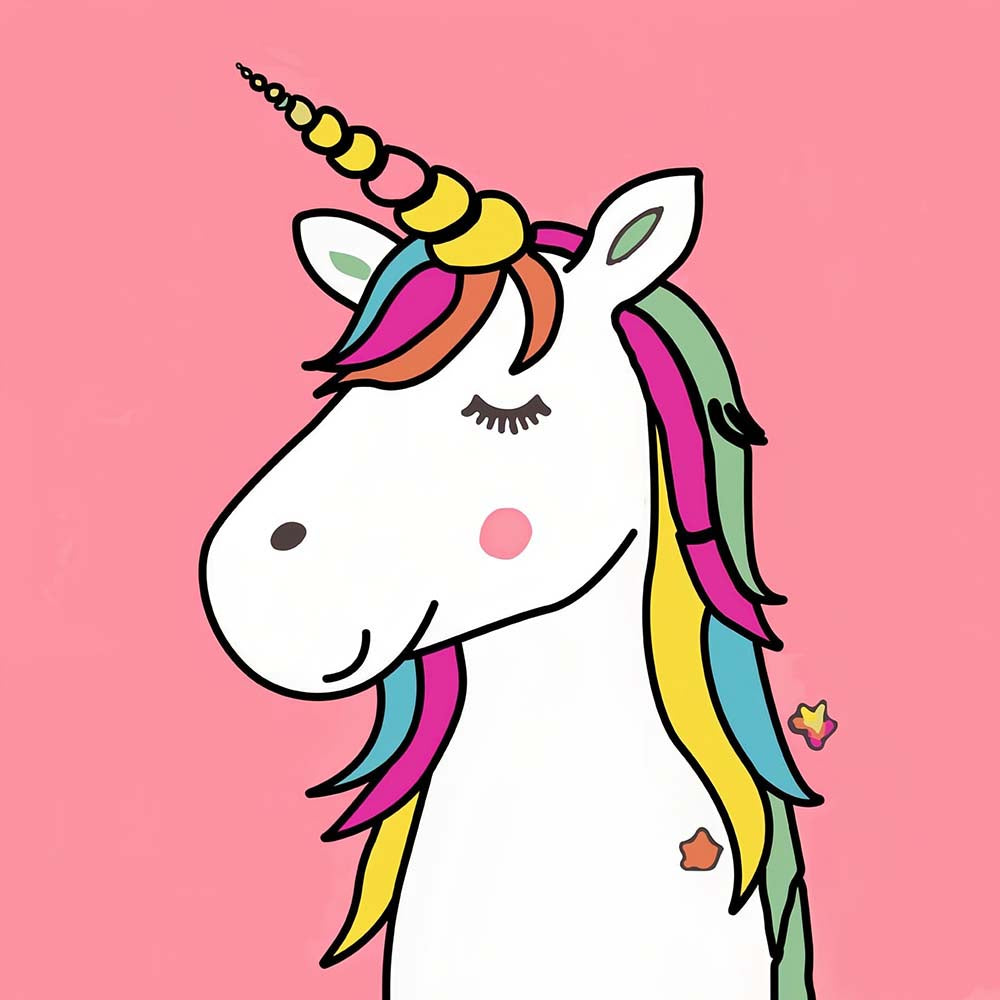 Gentle unicorn portrait cross stitch kit for beginners