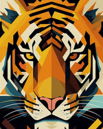 Geometric cubist tiger cross stitch kit for beginners