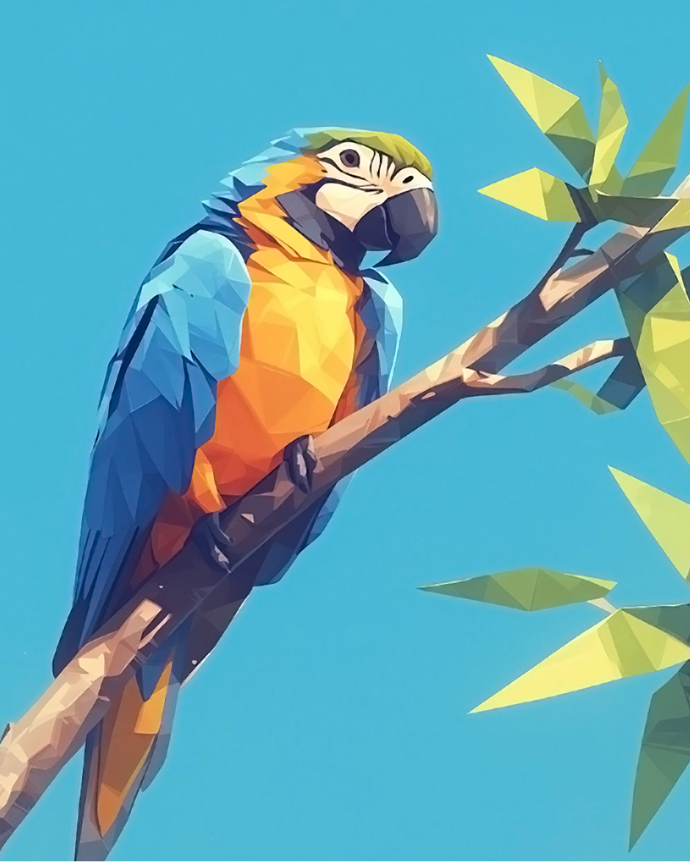 Geometric macaw cross stitch kit for beginners