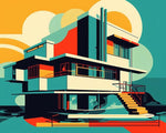 Geometric modern villa art cross stitch kit for beginners