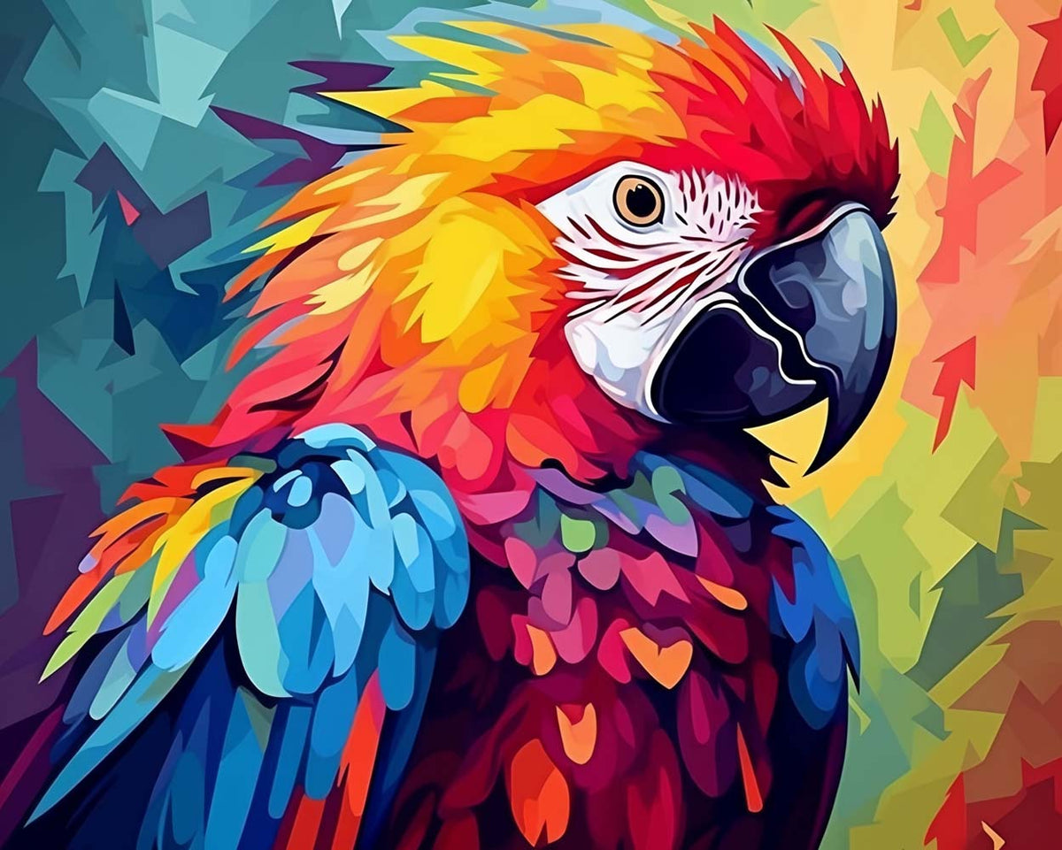 Geometric style parrot cross stitch kit for beginners