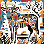 Geometric tribal bull art cross stitch kit for beginners