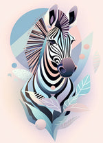 Geometric zebra art cross stitch kit for beginners