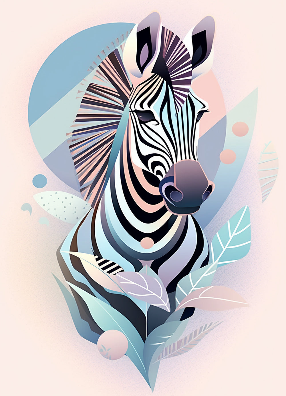 Geometric zebra art cross stitch kit for beginners