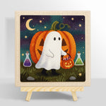 Ghost and pumpkin trick or treat punch needle kit for beginners
