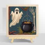 Ghost and witch cauldron punch needle kit for beginners