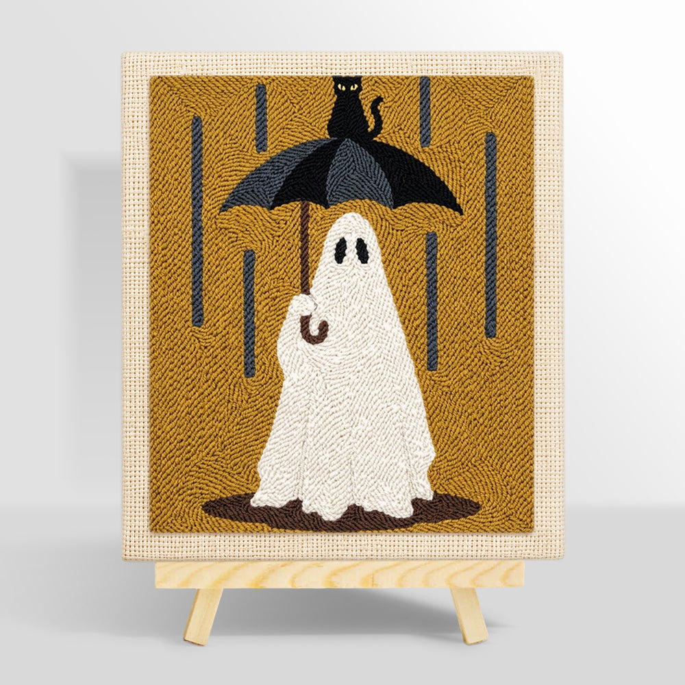 Ghost in rain punch needle kit for beginners