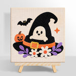 Ghost in witch hat punch needle kit for beginners