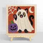 Ghost siamese cat punch needle kit for beginners