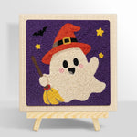 Ghost with broom punch needle kit for beginners