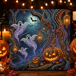 Ghosts in magic halloween forest pearl diamond painting kit for beginners