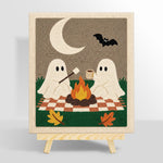 Ghosts toasting marshmallows punch needle kit for beginners