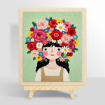 Giant floral crown girl punch needle kit for beginners