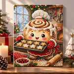 Gingerbread chef baking cookies pearl diamond painting kit for beginners