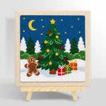 Gingerbread man and christmas tree punch needle kit for beginners