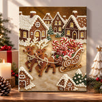 Gingerbread town sleigh ride pearl diamond painting kit for beginners
