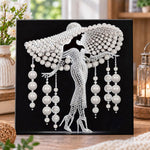 Glam pearl lady silhouette pearl diamond painting kit for beginners