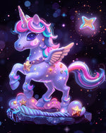 Glitter galaxy unicorn cross stitch kit for beginners