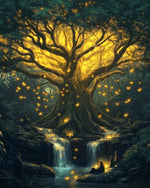 Glowing ancient magic tree cross stitch kit for beginners