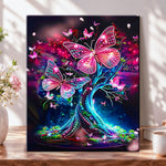 Glowing butterfly grove pearl diamond painting kit for beginners