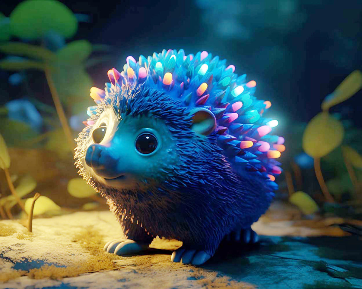 Glowing fairy hedgehog cross stitch kit for beginners