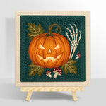 Glowing jack o lantern punch needle kit for beginners