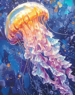 Glowing jellyfish cross stitch kit for beginners