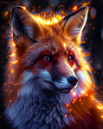 Glowing magical red fox cross stitch kit for beginners