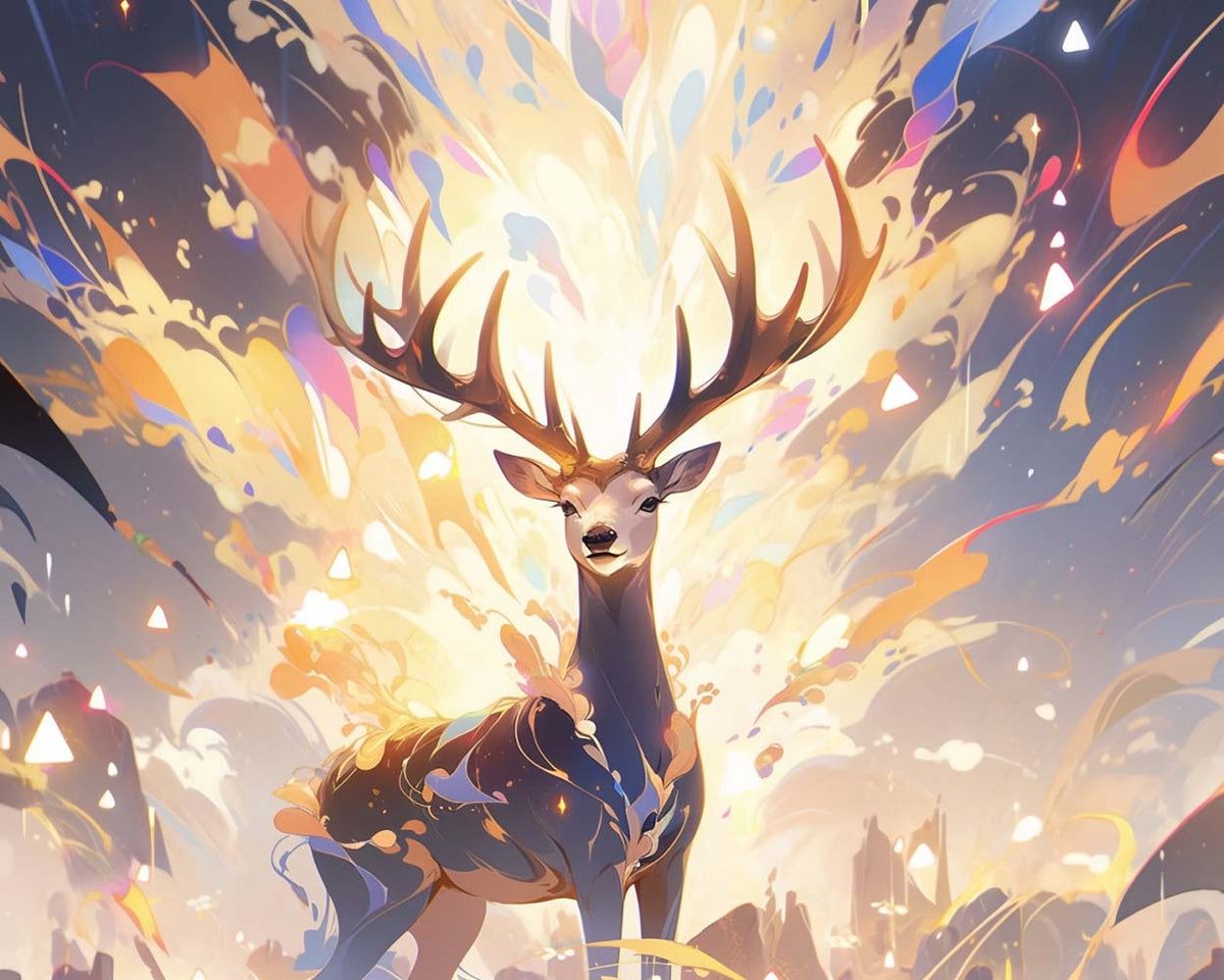 Glowing magical stag cross stitch kit for beginners