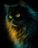 Glowing mystic black cat cross stitch kit for beginners