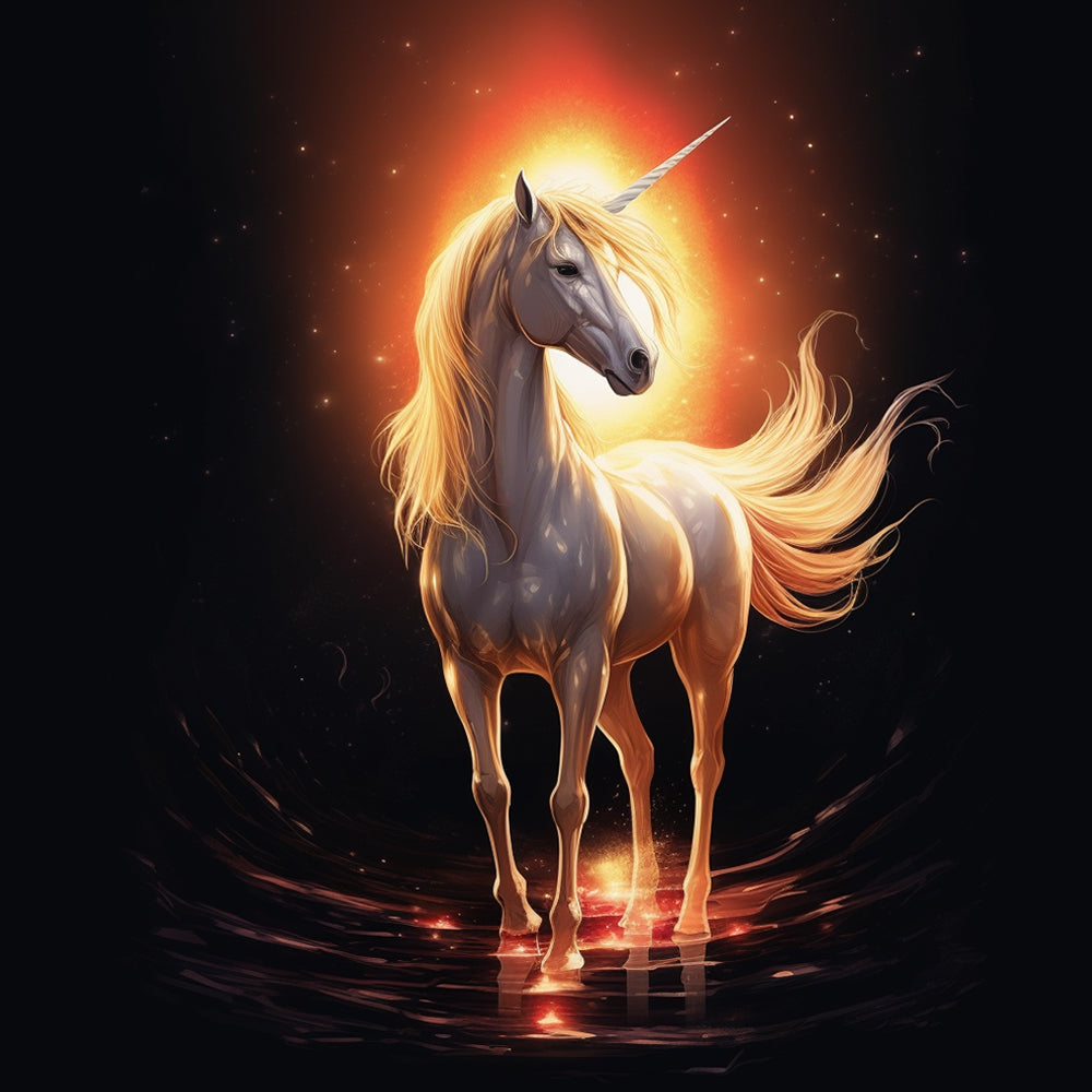 Glowing mystic unicorn cross stitch kit for beginners