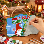 Gnome holly jolly christmas paint by numbers door hanger painting process