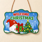 Gnome welcome christmas gift paint by numbers door hanger finished design