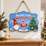 Gnome welcome to our north pole paint by numbers door hanger as indoor wall decor