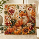Golden autumn fox pearl diamond painting kit for beginners