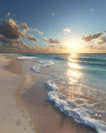 Golden beach sunset cross stitch kit for beginners