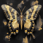 Golden black butterfly cross stitch kit for beginners