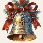 Golden christmas bell cross stitch kit for beginners