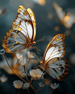 Golden filigree butterflies cross stitch kit for beginners