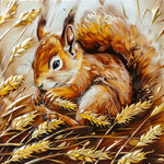 Golden harvest squirrel cross stitch kit for beginners