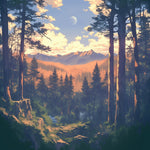 Golden hour forest glade cross stitch kit for beginners