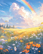 Golden meadow with butterflies cross stitch kit for beginners